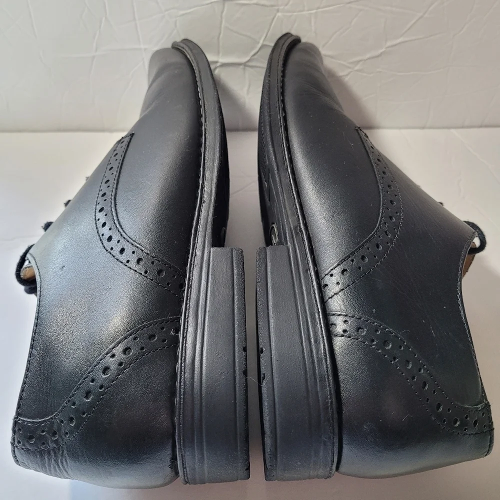 SANDRO MOSCOLONI MEN'S Black Leather Lace Up Derby Shoes Size 9.5 D